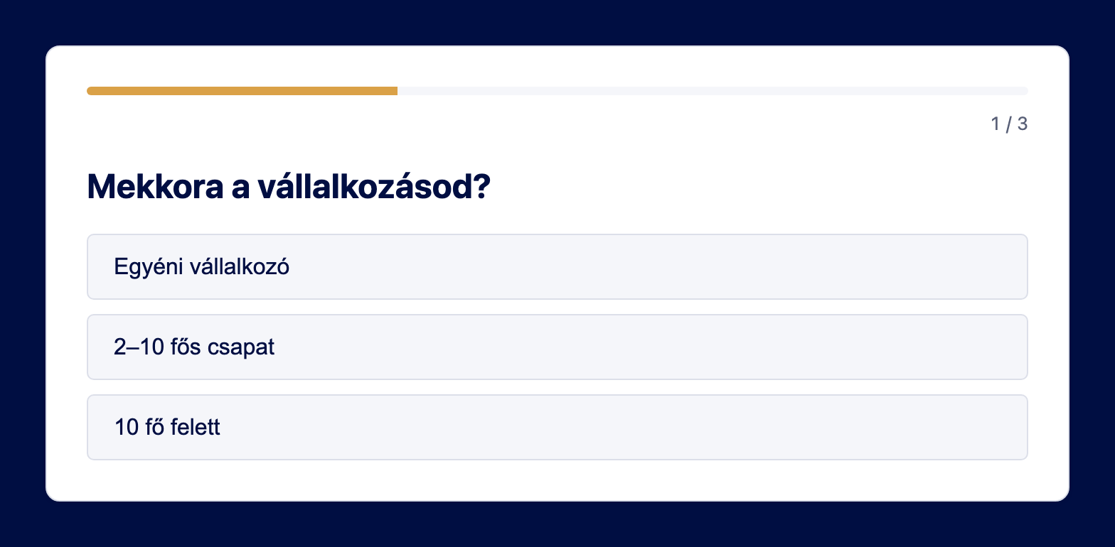 Egy egyválasztós kérdés a foglalóban